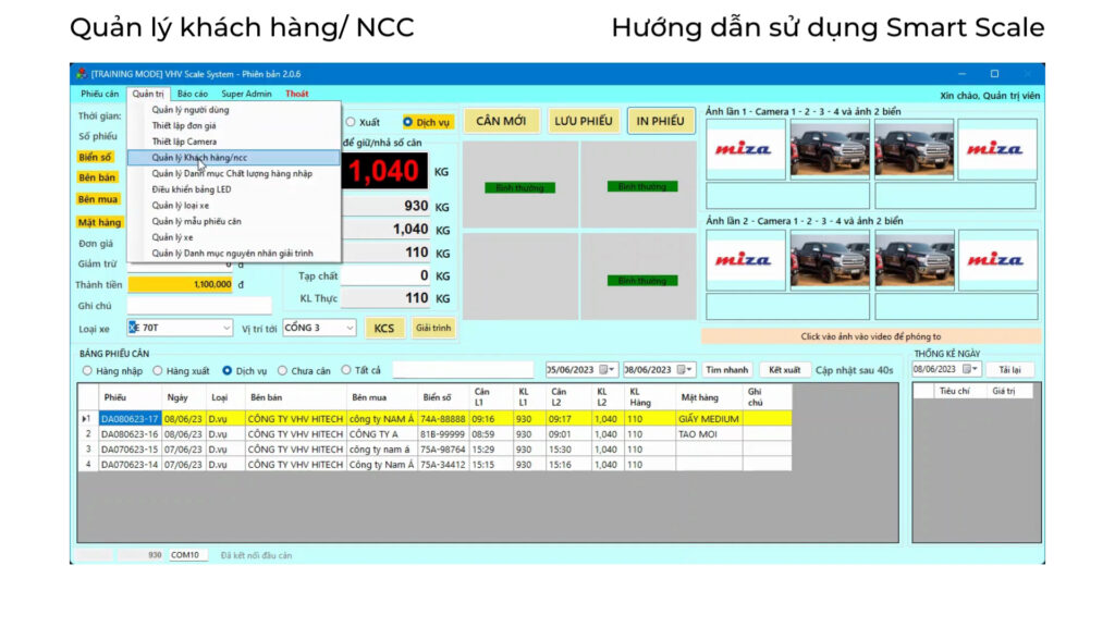 Chon menu chuc nang smartscale